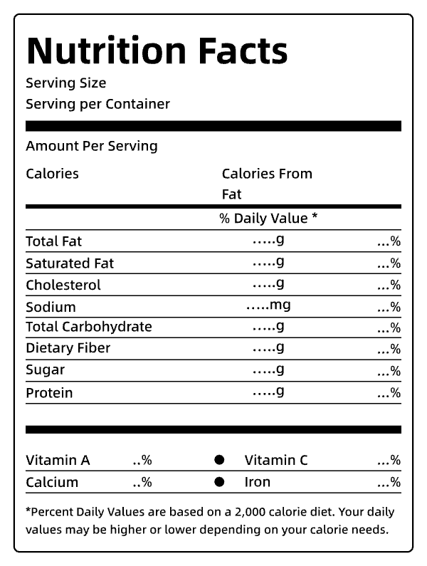 标签模板-Nutrition Facts by https://app.labelwork.cn